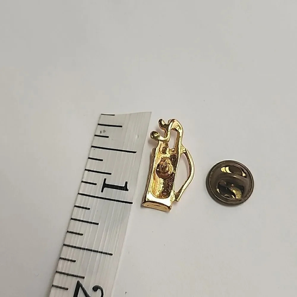 Golden Golf Club Bag Small Lapel Tack Pin